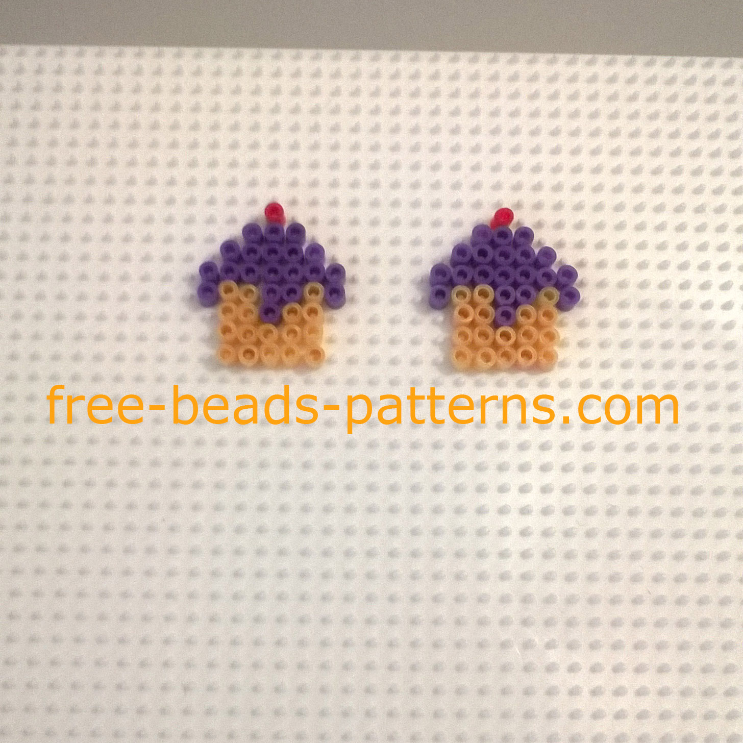 Work in progress photos perler beads earrings with cupcakes (2)