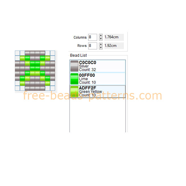 Xbox 360 console green logo 8 x 8 free perler beads seed beads pattern design