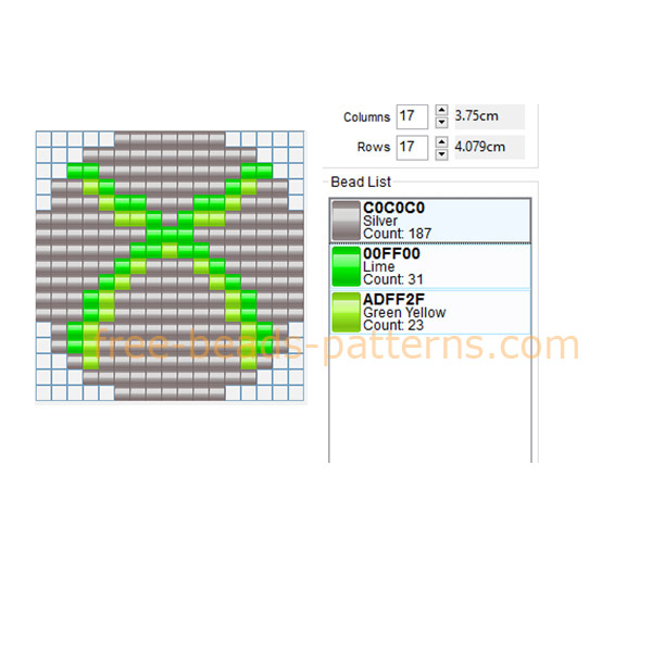 Xbox 360 logo 17 x 17 free perler beads pattern handmade homemade diy projects crafts