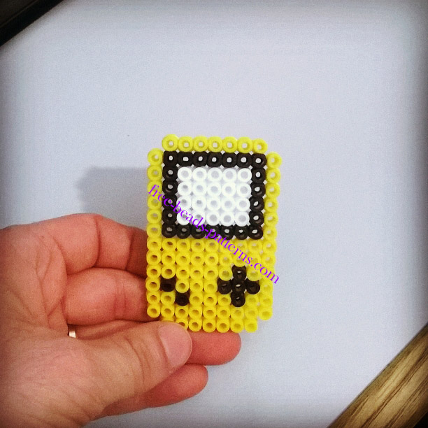 Yellow Game Boy Color beadsprite pixelart perler work photo