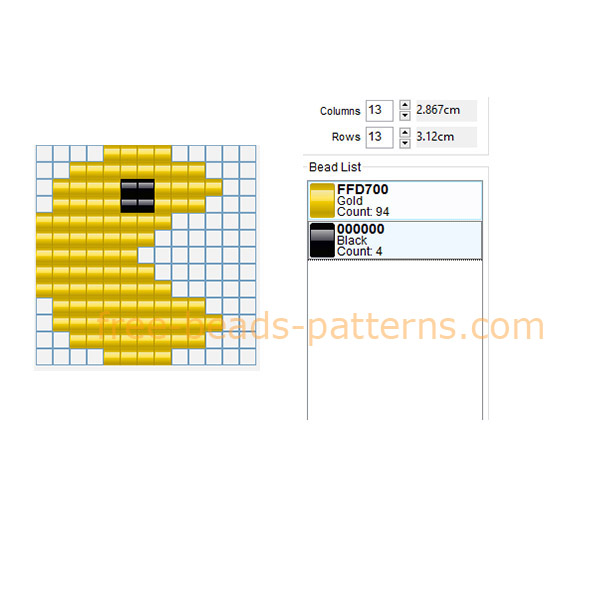 Yellow Pacman free perler beads pixel beads pattern design keychain idea