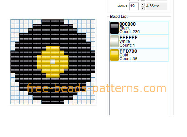 Yellow color vinyl in music category free perler beads pattern Hama Beads