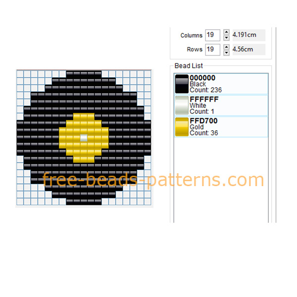 Yellow color vinyl in music category free perler beads pattern Hama Beads