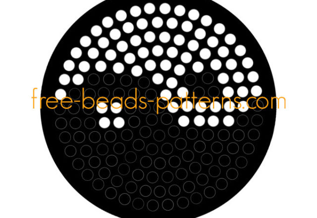 Yin Yang free Hama Beads Pyssla fuse beads design pattern keychain
