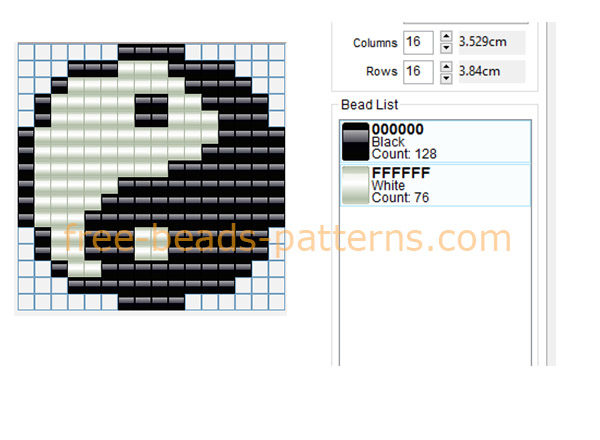 Yin Yang symbol logo free perler beads fuse beads pattern download