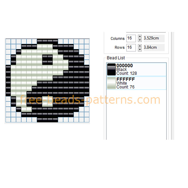 Yin Yang symbol logo free perler beads fuse beads pattern download