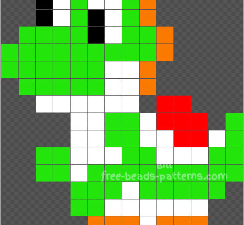 Yoshi Hama Beads Perler Beads design 14x16