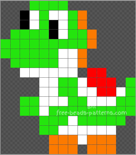 Yoshi Hama Beads Perler Beads design 14x16