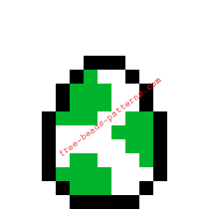 Yoshi’ s green egg free perler beads beadsprite pattern necklace ideal