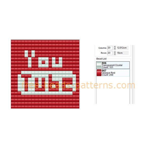 YouTube logo free Hama Beads Mini keychain or necklace ideas