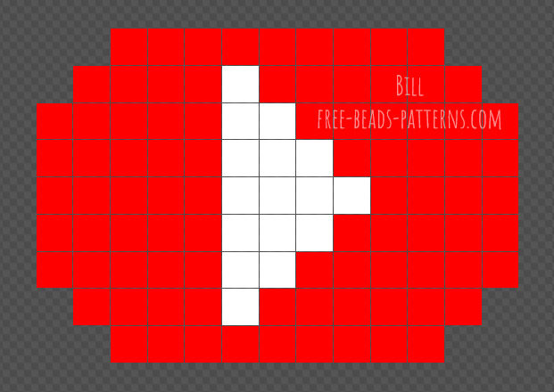 Youtube logo free iron beads Nabbi Beads design 13x9