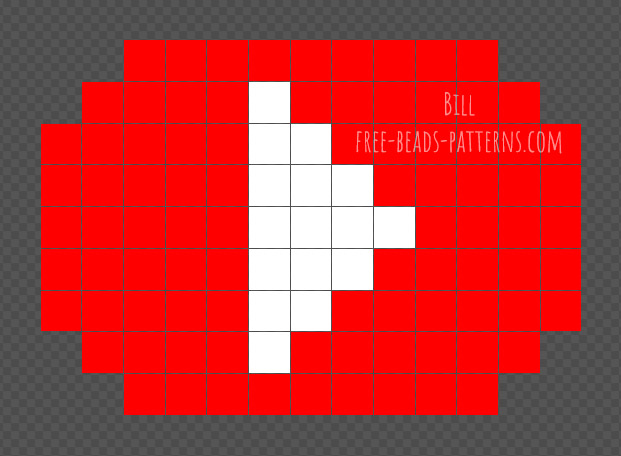 Youtube logo free iron beads Nabbi Beads design 13x9